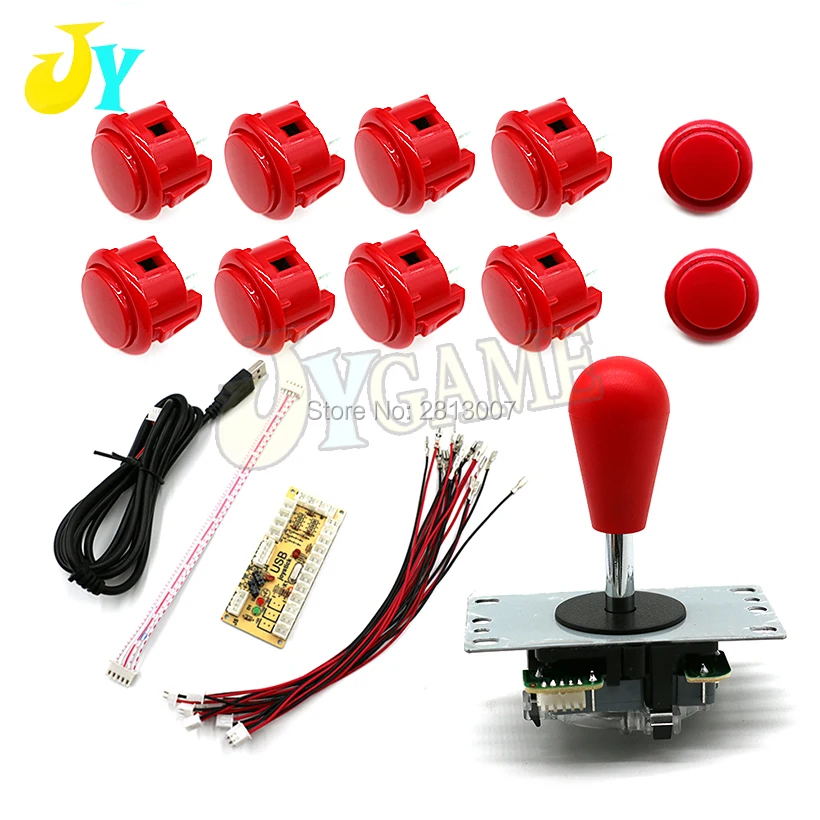 DIY аркадный джойстик комплект 5Pin кабель джойстика 24 мм/30 мм кнопки USB энкодер