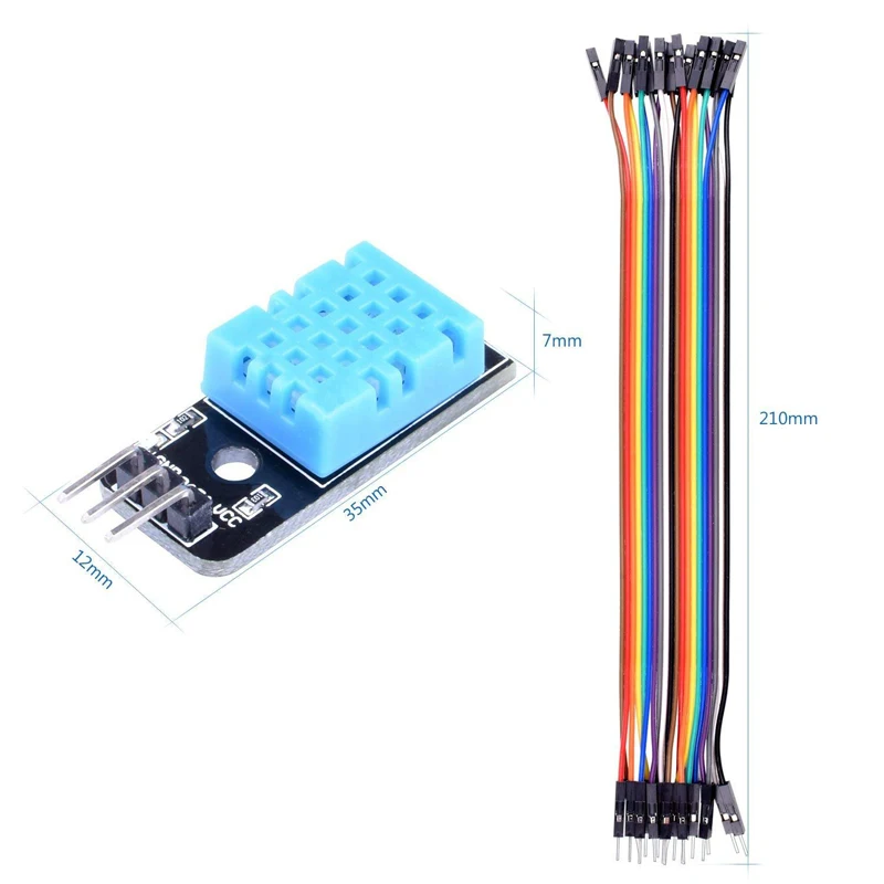 Датчик температуры и относительной влажности DHT11 модуль с кабелем для arduino Diy