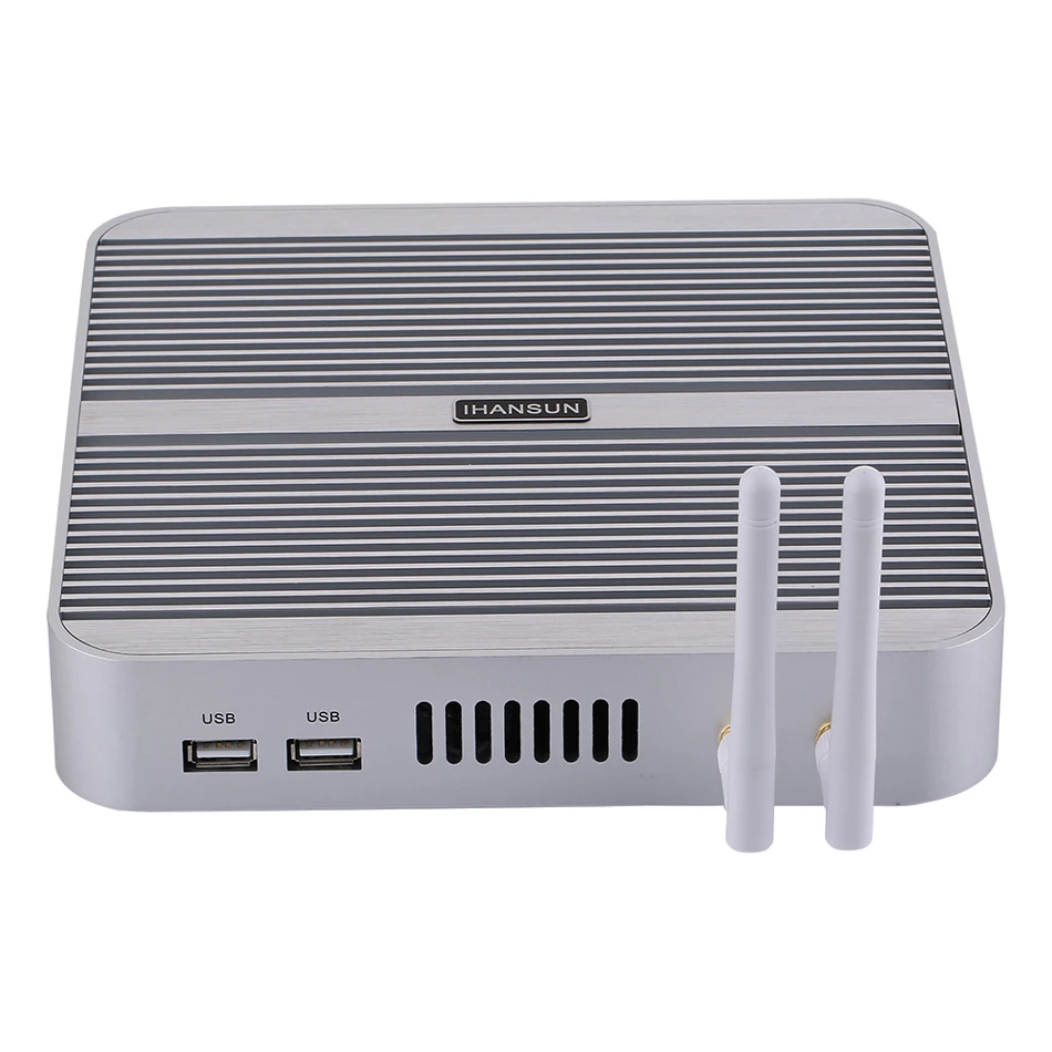 Безвентиляторный мини ПК Intel Core I3 6006U/6100U Windows 10/Ubuntu серебристый [HUNSN BM01L] (WiFi/1HD/1VGA/4USB3.