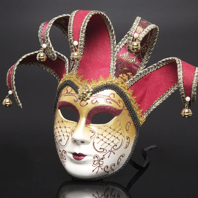 

Venetian New Cosplay Mask Halloween Ball Mask Party Carnival Lion Head Bell Decoration Mysterious Anonymous Mask