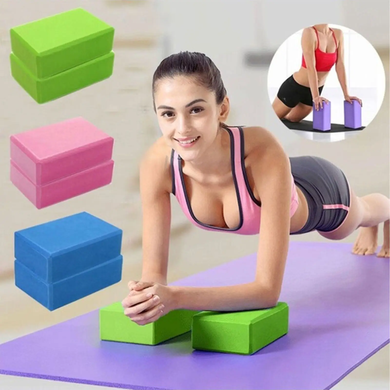 

Home Body Building Fitness Pilates Yoga Block Foaming Foam Brick Exercise Fitness Stretching Aid Gym Yoga Blocks