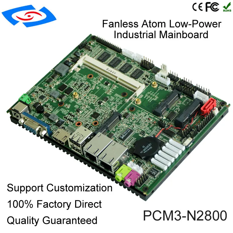 Промышленная материнская плата dual lan 6 RS232 & 2 Lan intel Atom N2800 процессор