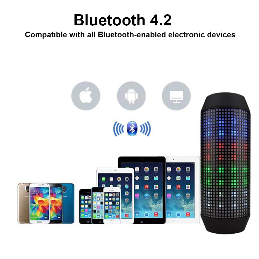 Q600 беспроводной Bluetooth открытый динамик Портативный светодиодный фонарик красочный сабвуфер с микрофоном стерео объемный Саундбар