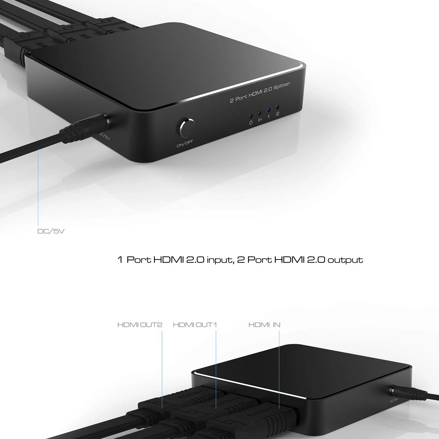 HDMI сплиттер 1x2 2 0 HDCP адаптер 1 вход на выхода усилитель коммутатор коробка