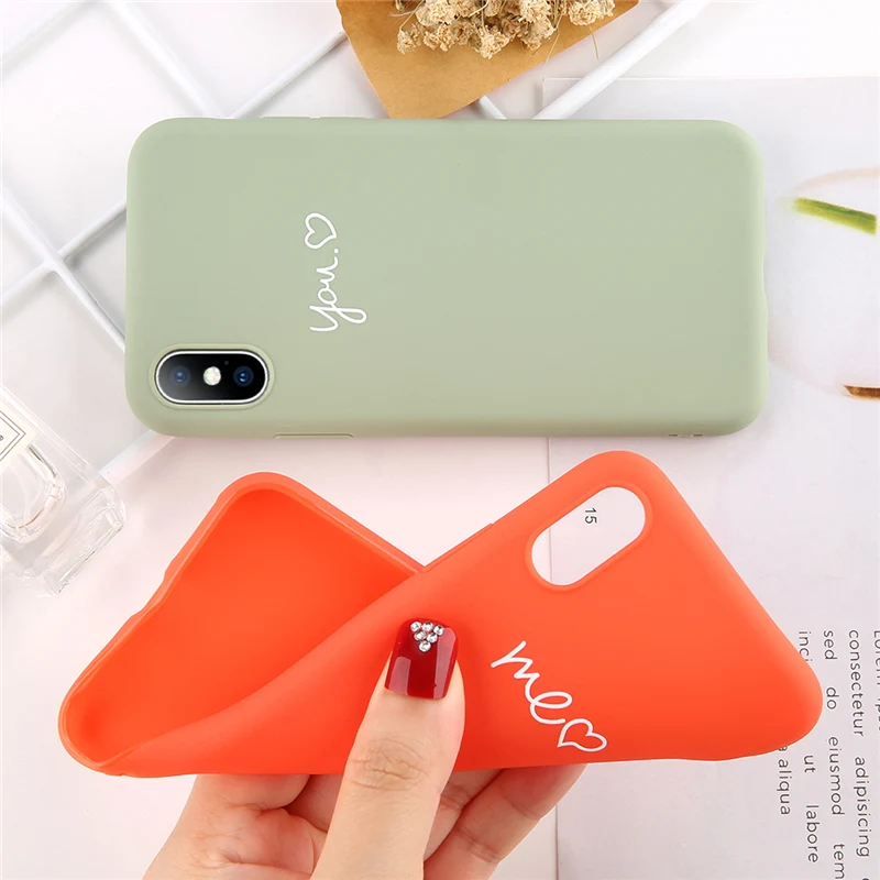 Lovebay Phone Case For iPhone 6 6s 7 8 Plus X XR XS Max Fashion Cartoon Love Heart Smiley Face Soft TPU Coque |