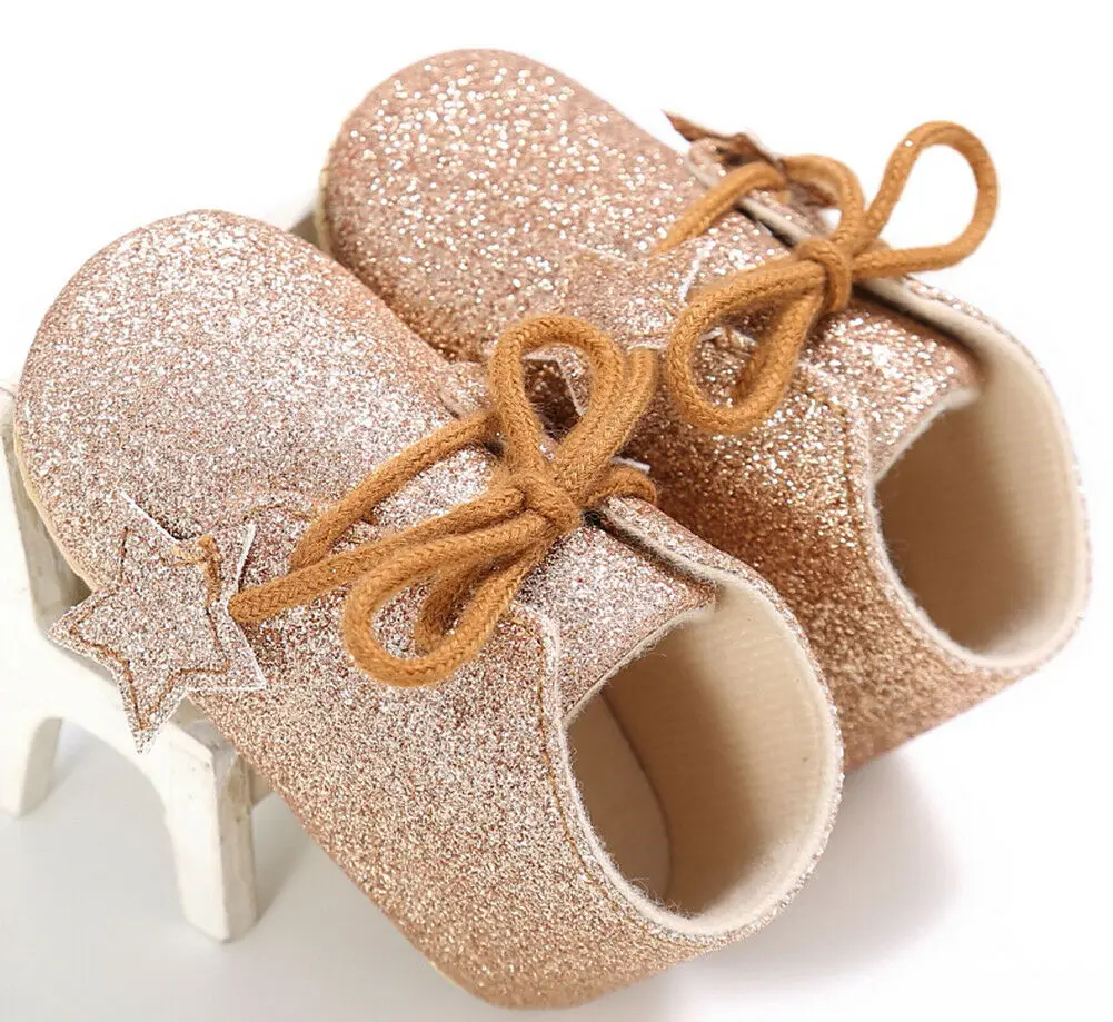 Модная черная обувь для маленьких девочек с блестками и звездами повседневная