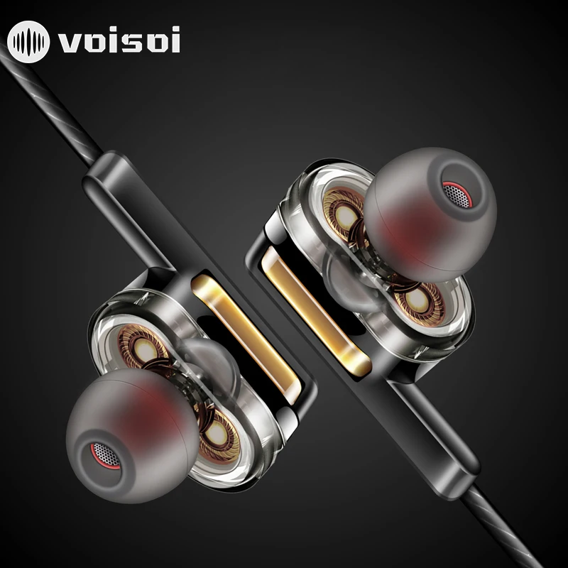 Двойные проводные наушники-вкладыши 4D стерео гарнитура Hi-Fi бас наушники