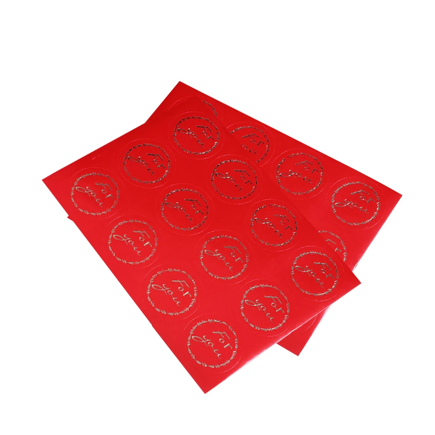 1200 шт./лот для вас круглая печать наклейка красное золото штамповка шрифт DIY