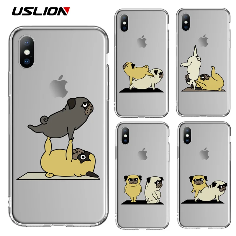 Прозрачный чехол USLION для iPhone 5 6 6s 7 8 Plus мягкий прозрачный ТПУ X XS XR Xs Max |