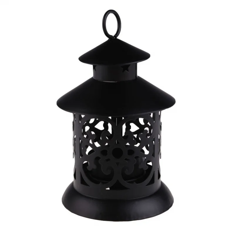 Железный Марокканский Стиль Подсвечник осветительный фонарь (черный) - купить по