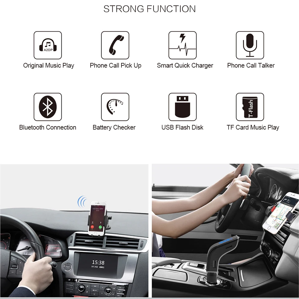 FM трансмиттер Bluetooth автомобильный комплект mp3 плеер автомобильное зарядное