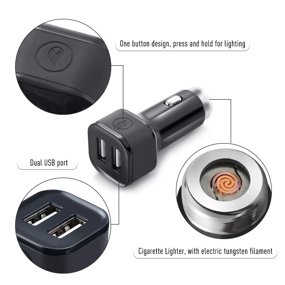 2 в 1 автомобильное зарядное устройство с двумя USB портами и