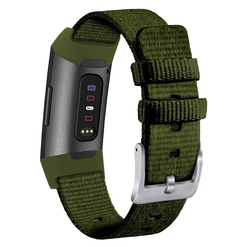 Пуленепробиваемый прочный нейлоновый ремешок для часов Fitbit Charge 3 армейский