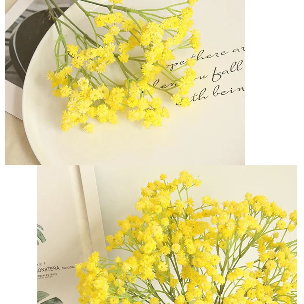 Искусственные цветы 1 шт. имитация поддельных цветов Gypsophila мягкий клей Флорес