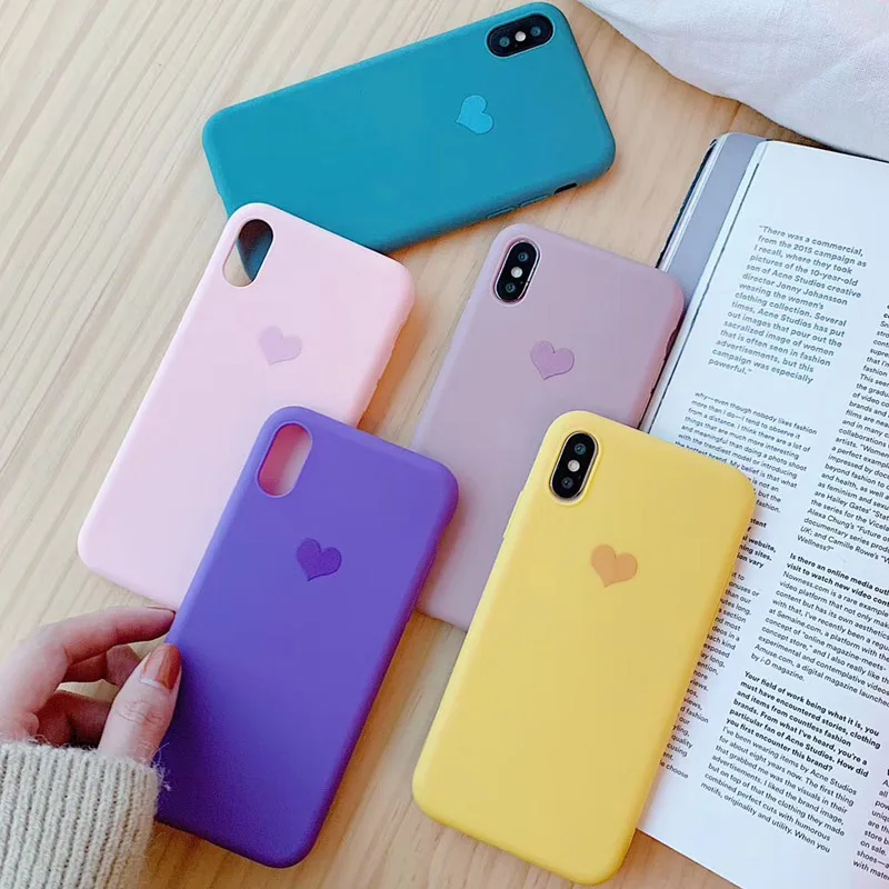 Чехол для телефона USLION Love Heart iPhone X XS XR Xs Max мягкий силиконовый чехол из ТПУ ярких