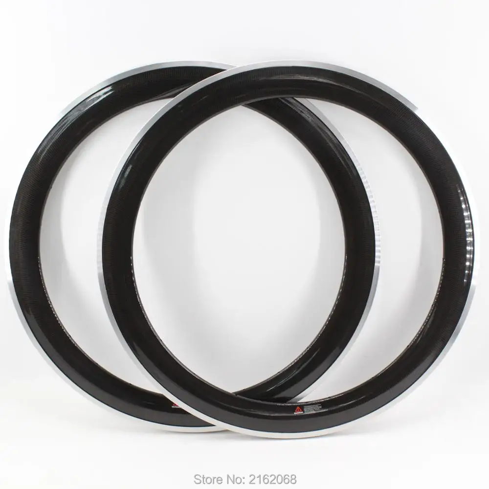 2Pcs New 700C 60mm clincher rim Road bicycle 3K UD 12K carbon fibre bike wheels rims with aluminum alloy brake surface Free ship | Спорт и