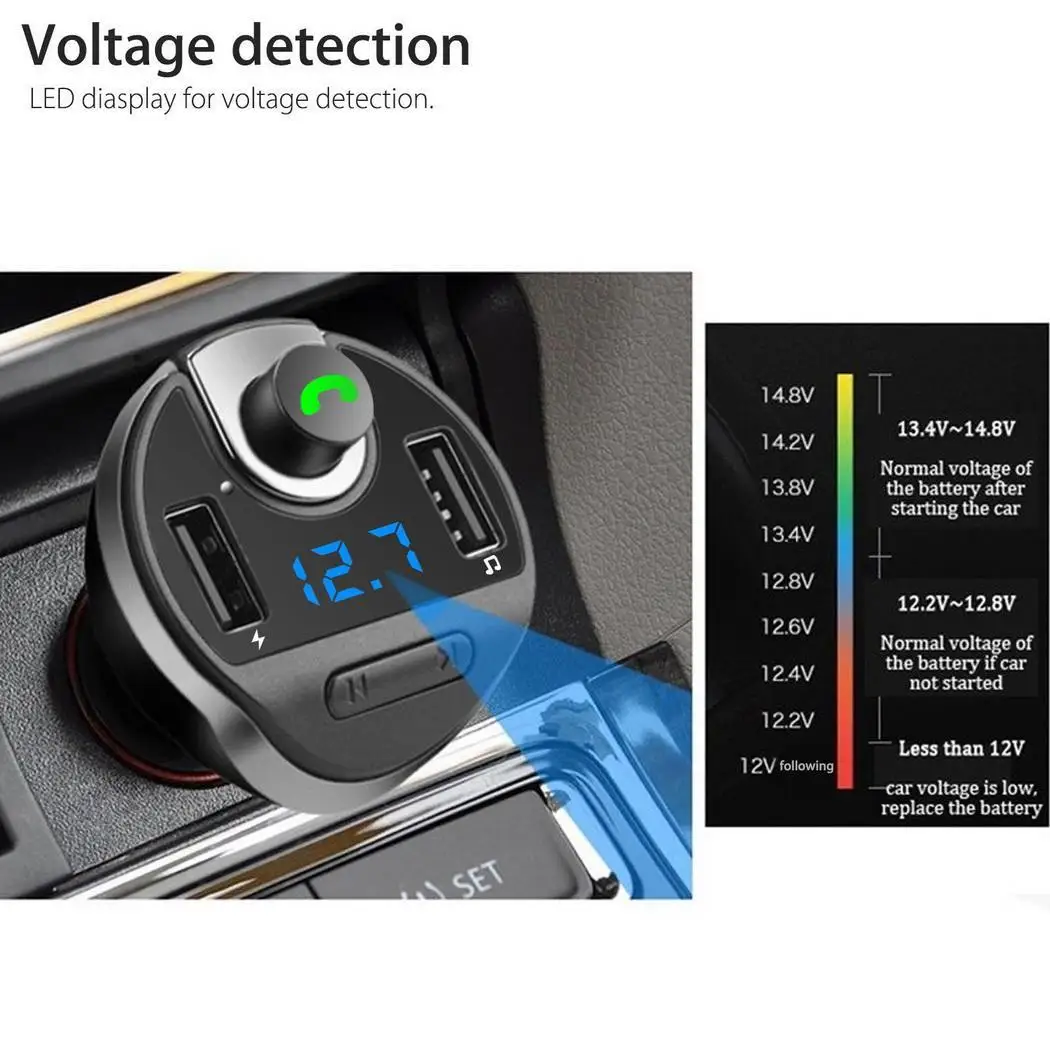 0 мГц дБмкВ MP3 5 М 87 107 плеер автомобиля Зарядное устройство Bluetooth 108 USB Беспроводной