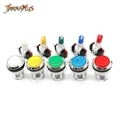 Светодиодный аркадный джойстик, 1 шт., детали DIY, Хромированная кнопка, 1P, 2P, кнопка запуска монет, 32 мм, кнопка подсветки с микропереключателем, 12 В, Blub