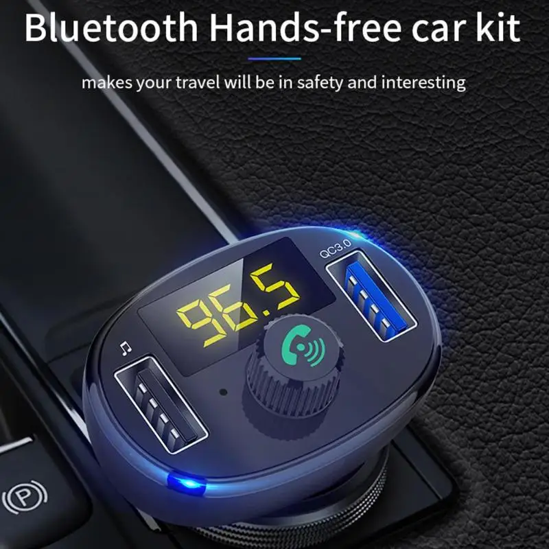 QC3.0 беспроводной Bluetooth автомобильное USB зарядное устройство FM модулятор