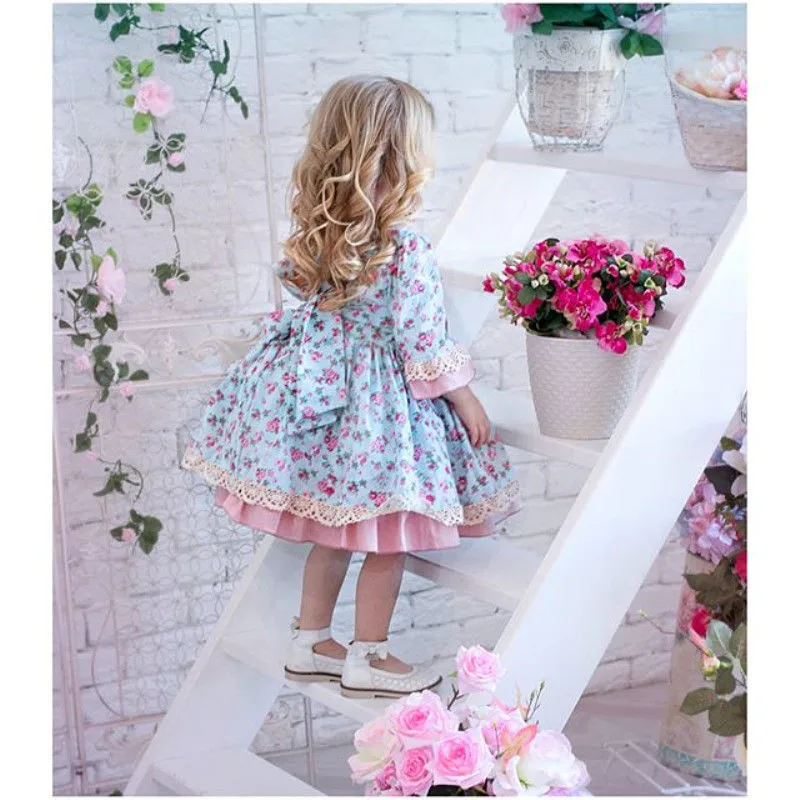 Cute Kids Baby Girls Princess Formal Dress Floral Lace Bowknot Ruffles Birthday Wedding Party Girl Ball Gown 1-6Y | Детская одежда и