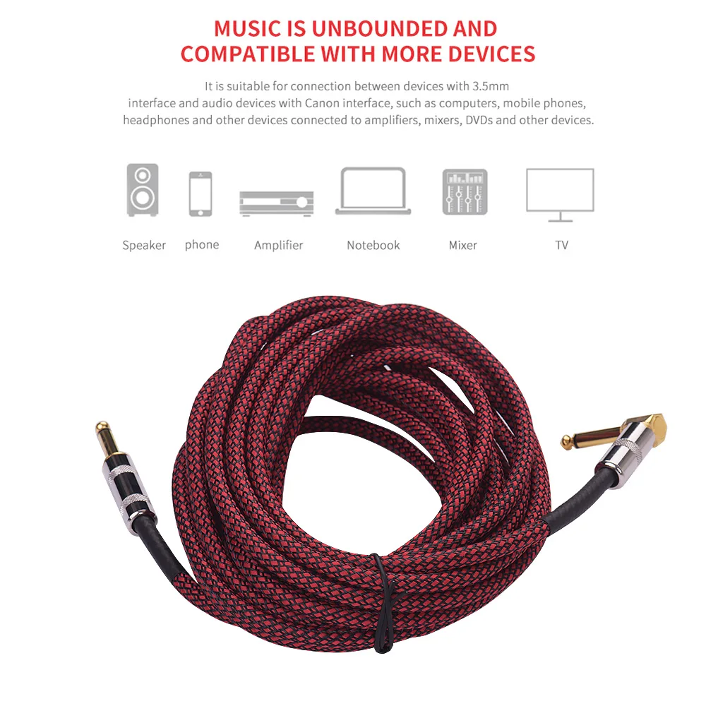 3m/5m/6m Musical Instrument Audio Guitar Cable Cord 1/4 Inch for Electric Guitar Bass Mixer Amplifier Equalizer images - 6