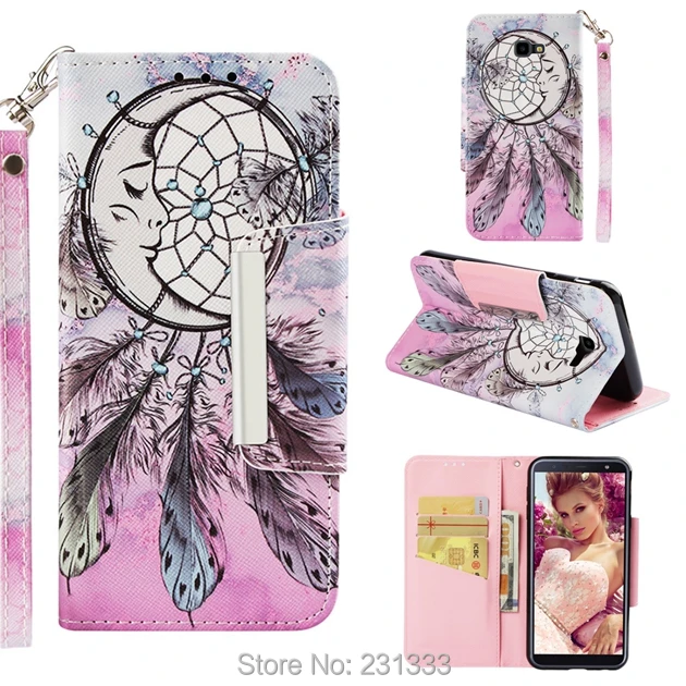 Flower Cartoon Strap Wallet Leather Pouch Case For Sony Xperia XZ2 Compact Premium Girl Stand ID Card Skin Cover Luxury 1pcs | Мобильные