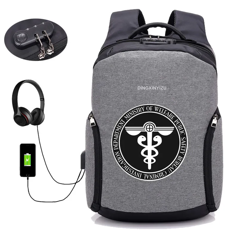 anime psycho-pass backpack USB Charge Anti Theft Travel Backpack School Bag boy girl student book packsack 12 style | Багаж и сумки