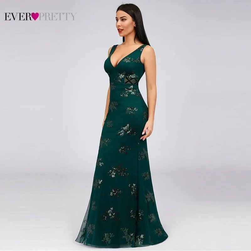 Элегантные зеленые платья для подружки невесты Ever Pretty блестками Русалка v