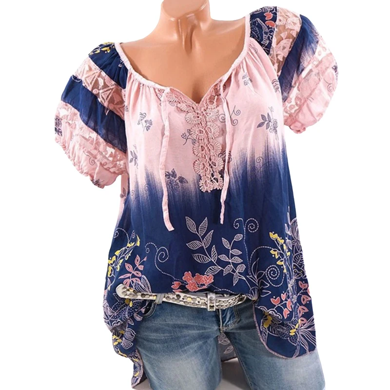 5XL размера плюс 2019 новые летние для женщин с коротким рукавом Кружевное платье v