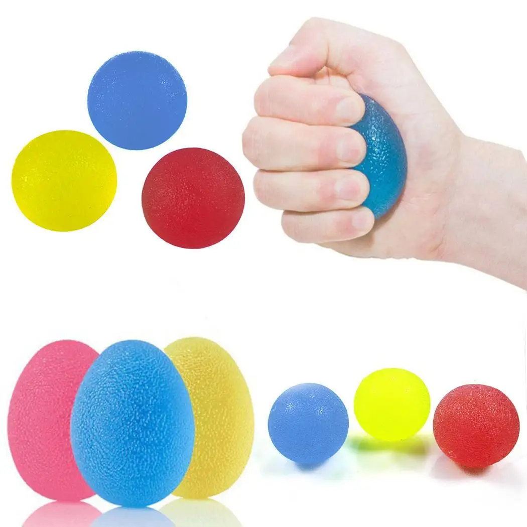 High-elastic Grip Ball Hand Function Rehabilitation Training Set(3Pcs) Round Egg Finger Massage | Спорт и развлечения