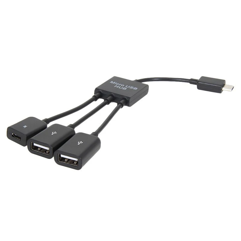 Powstro 3 в 1 Многофункциональный двойной микро USB хост OTG концентратор адаптер кабель