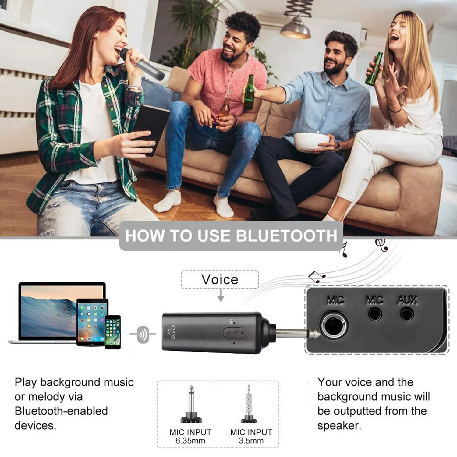 Топ Bluetooth беспроводной микрофон Uhf Портативный динамический с перезаряжаемый
