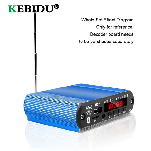 KEBIDU синий алюминиевый корпус модуль чехол для Bluetooth WMA декодер плата MP3 музыкальный плеер Автомобильный радиомодуль Поддержка USB FM TF