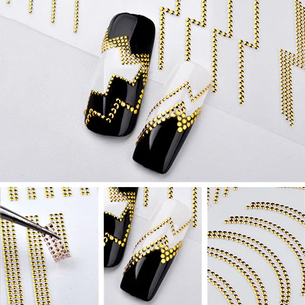 3D Nail Art Sticker Metal Striped Wave Line Adhesive Tips Decoration Stickers DIY Manicure OA66 | Красота и здоровье