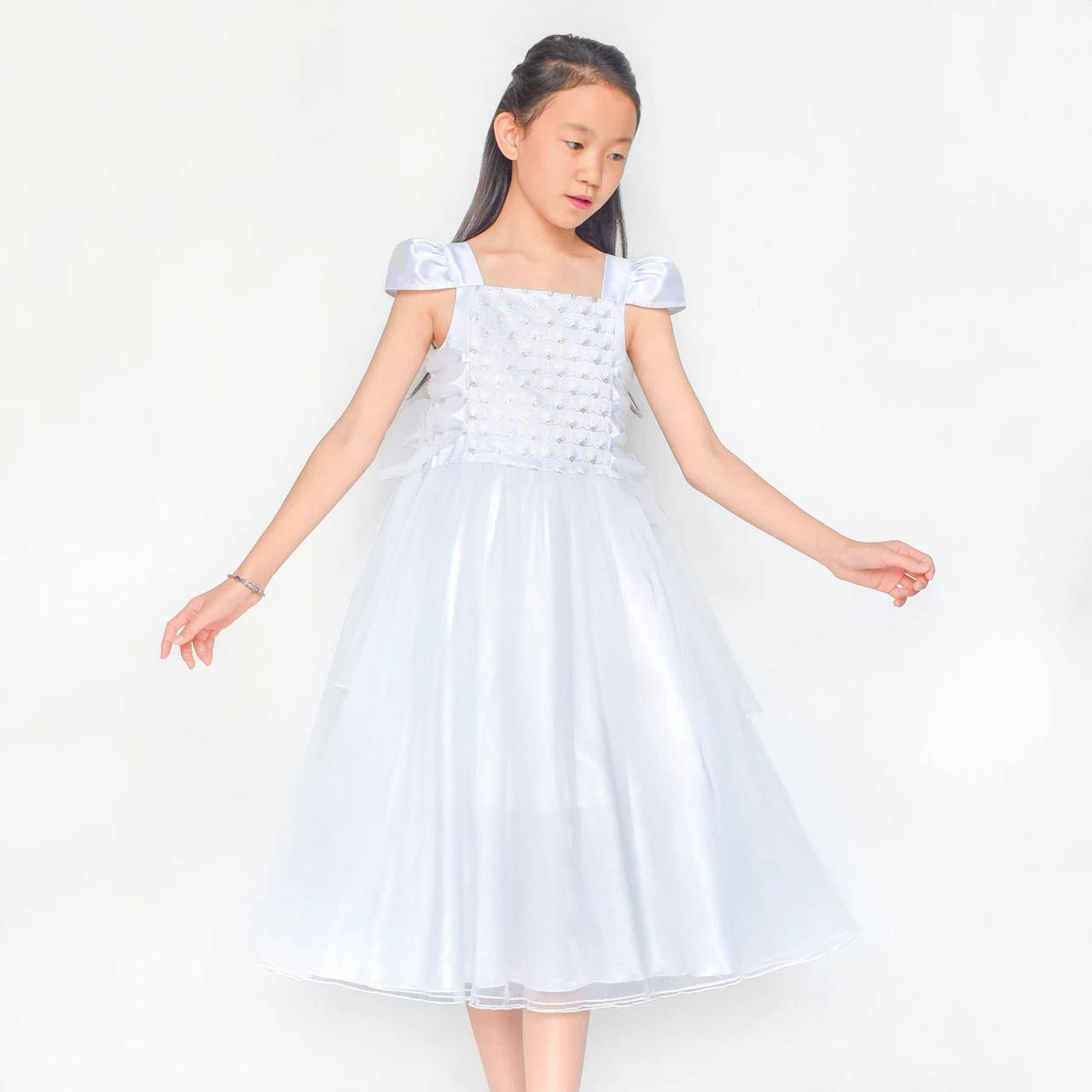Flower Girls Dress White Sparkling Corset Pageant Vintage 2020 Summer Princess Wedding Party Dresses Kids Clothes Sundress | Детская