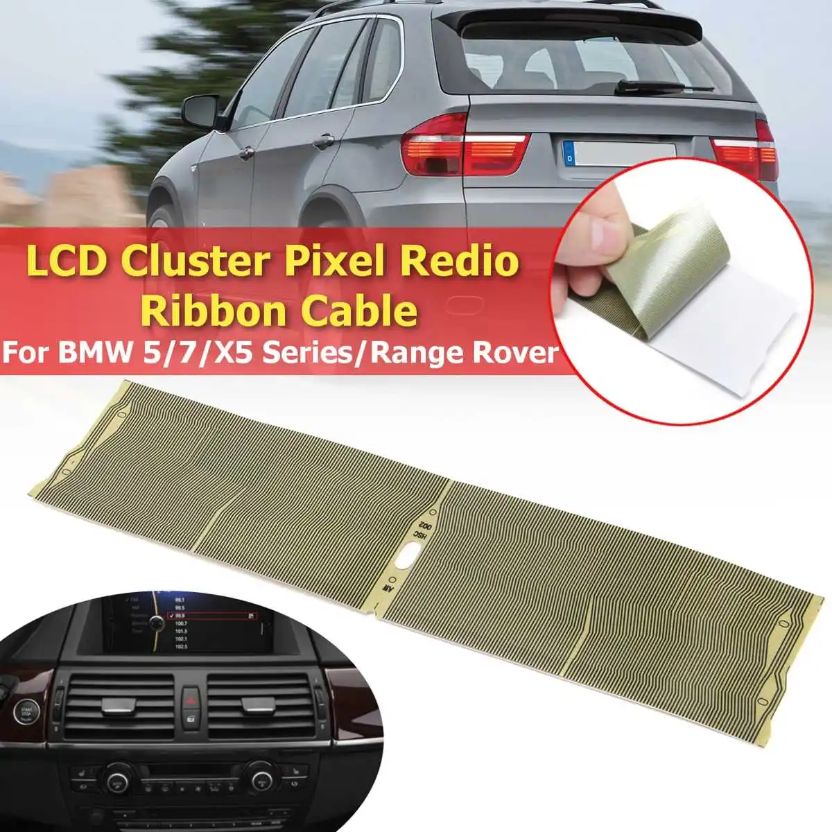 Ремонтный ленточный кабель 9x4 см для BMW E39 E38 E53 X5 Mid Raido Pixel Ремонт ЖК приборов