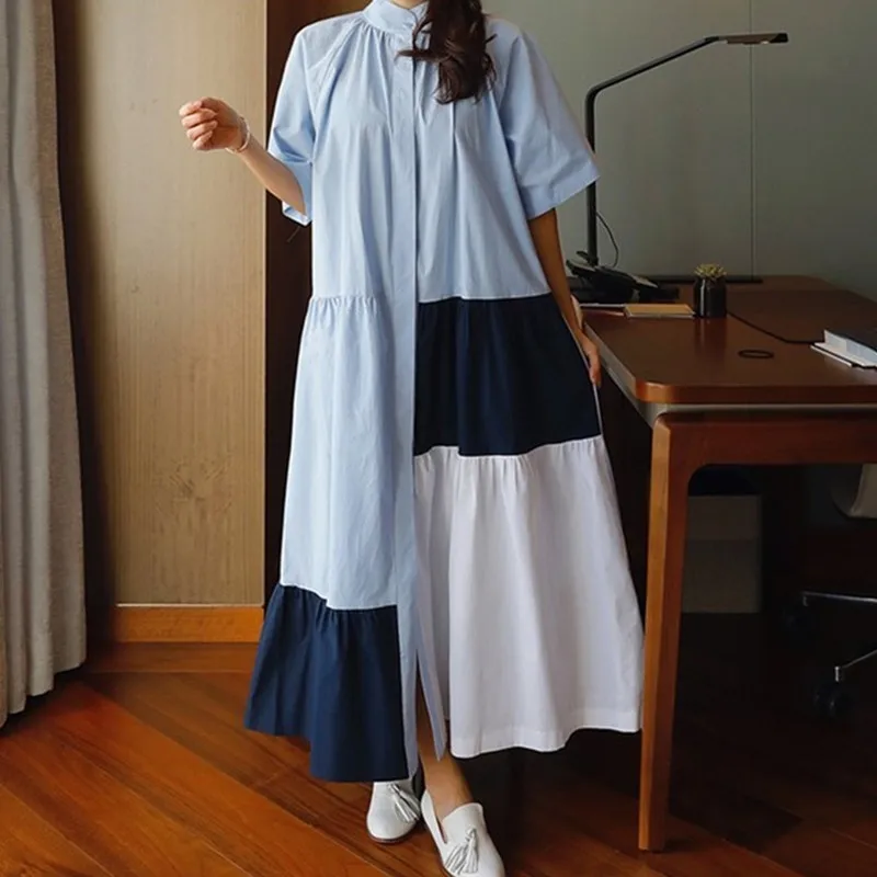 Летнее повседневное женское платье CHICEVER в стиле пэчворк популярного цвета