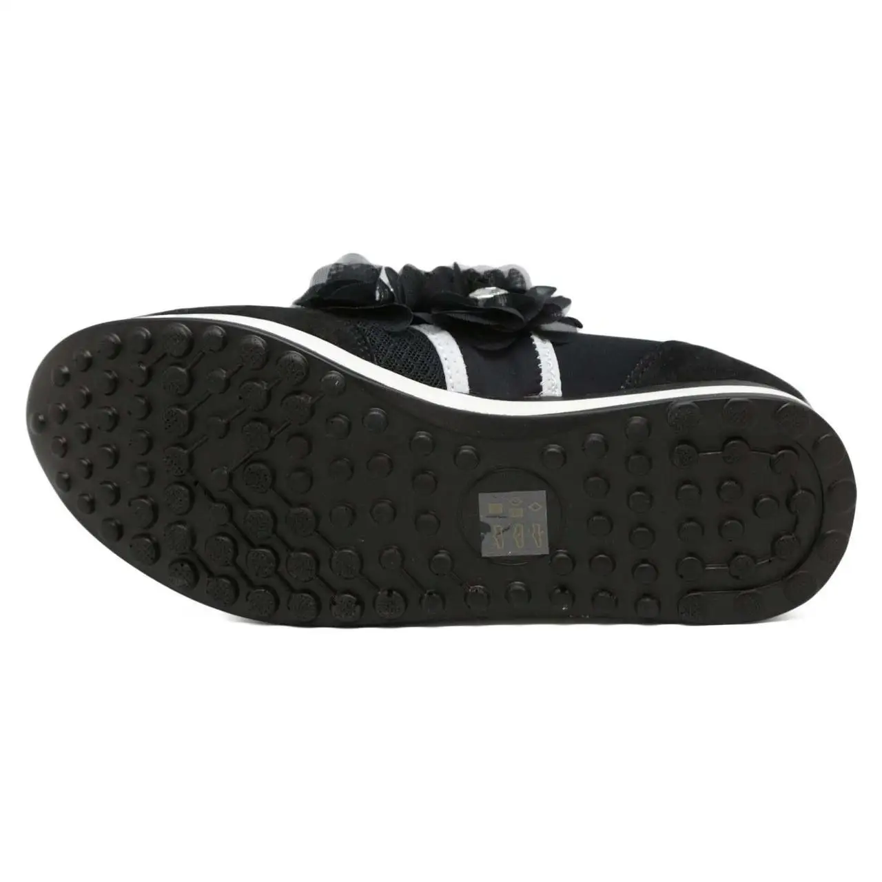 FRANCESCO MILANO WOMAN SYNTHETIC LOW JOGGING с черными цветами для женщин MILANO.|Женские кроссовки и