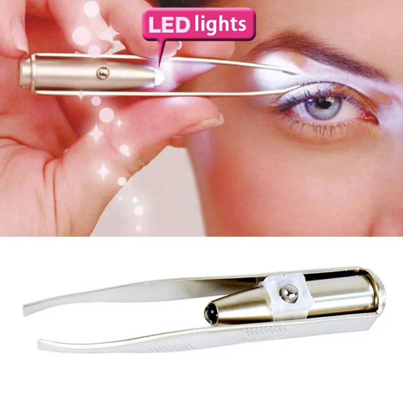 

1PC Led Light Eyebrow Tweezer Eyelash Eyebrow Hair Removal Tweezer Face Hair Remover Stainless Steel Tweezers Makeup Tools