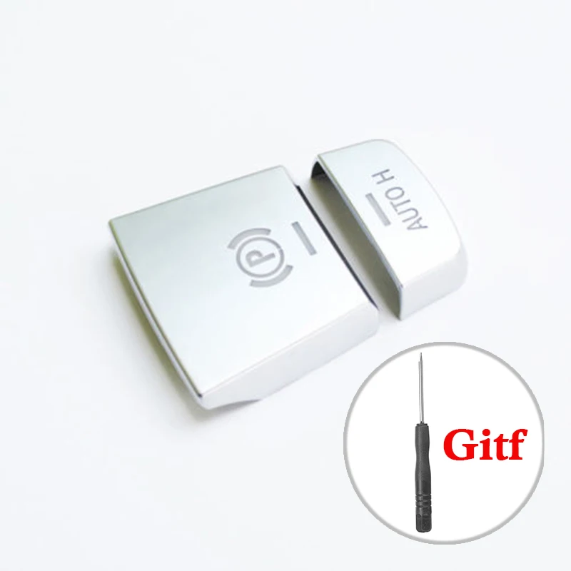 2pcs/Set Silver ABS Chrome Brake Switch Auto Hold Button Cover For BMW F10 F07 F01 X3 F25 X4 +1*Screwdriver | Автомобили и