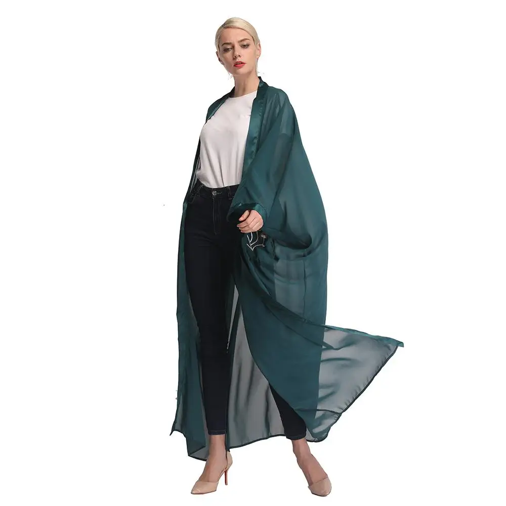 Женское длинное Кимоно размера плюс Mujer 2019 Abaya мусульманская женская шифоновая