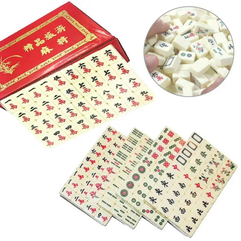 Портативный мини Китайский Маджонг редкий Игровой Набор Ретро мАч Jong Custom Fit Box