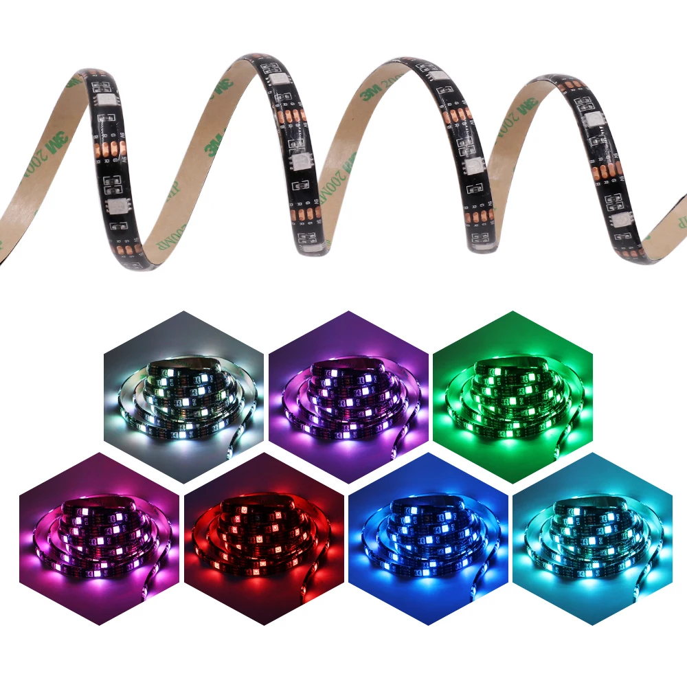 DC 5V USB 5050 RGB светодиодная лента цветной сменный Телевизор Настольный экран