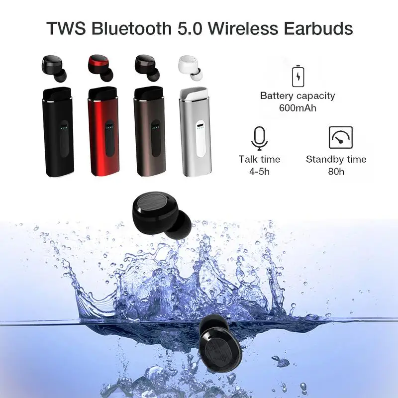 Наушники вкладыши TWS Bluetooth 5 0 Беспроводной наушники мини смарт бас стерео с