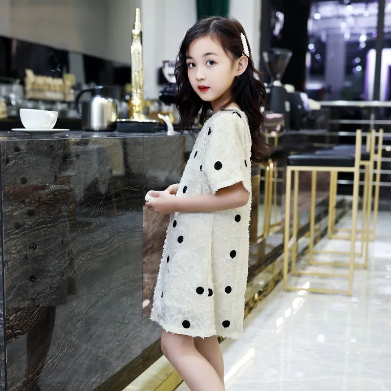 Children's Garment 2019 Girls Summer Short Sleeve Polka Dot Printing Princess Dress | Детская одежда и обувь