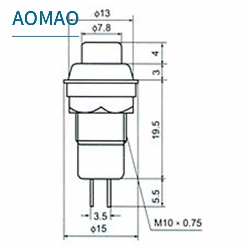 

6Pcs 10mm Auto Switch Button Reset Pushbutton Switch Momentary Automatic Return