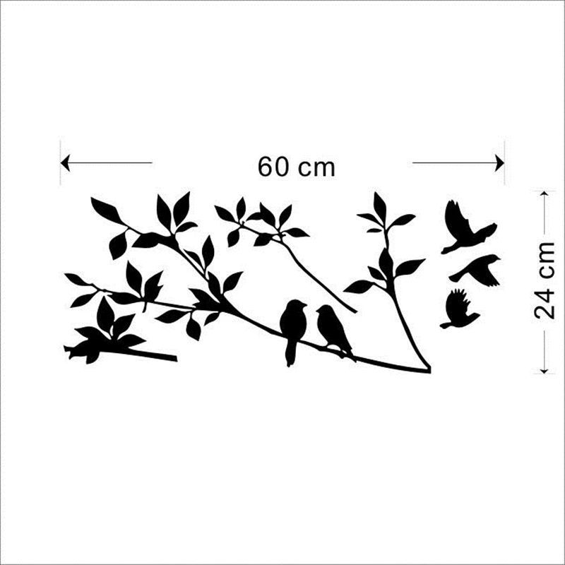 Главная Wall Art наклейки на стену с изображением птиц и ветка черное дерево роспись