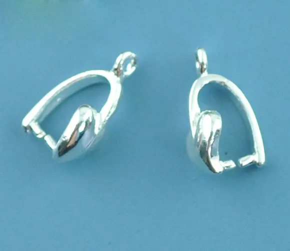 DoreenBeads 20 посеребренных зажимов в форме сердца 11x6 мм (B07503) yiwu|jewelry types|jewelry punchjewelry