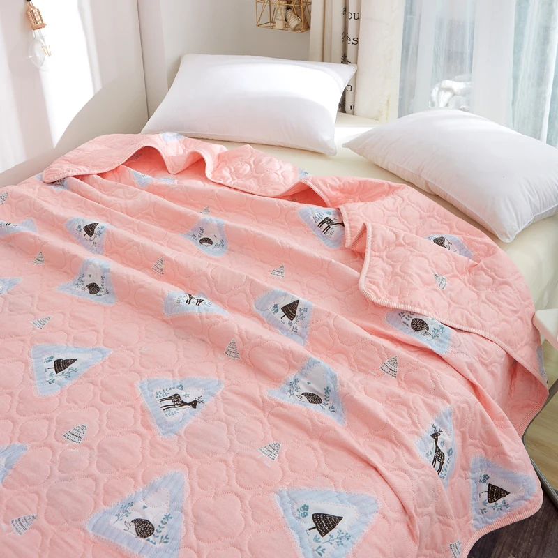 New Printing Summer Quilts for Adult Kids 150x200cm / 200x230cm Blue Air Condition Blanket Modern Style Quality Quilt | Дом и сад