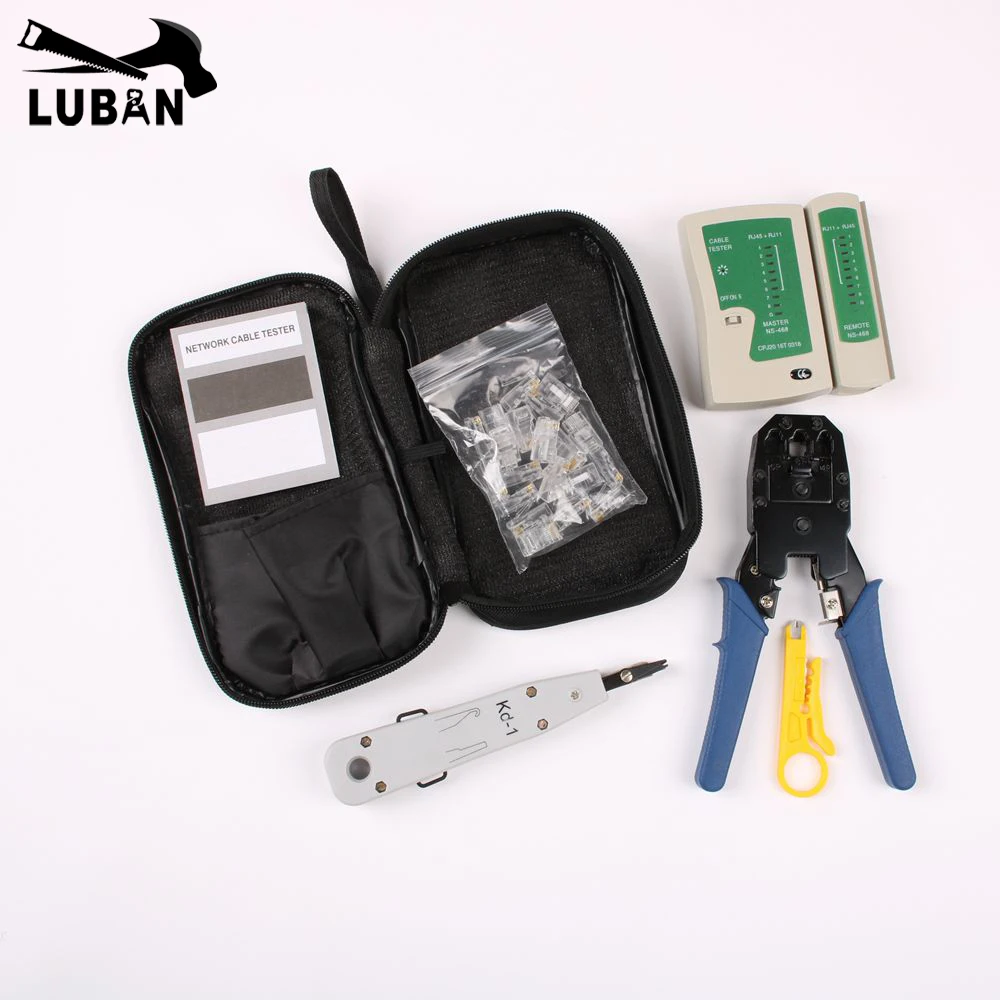Тестер сетевого кабеля Ethernet LUBAN RJ45 обжимной инструмент набор инструментов для